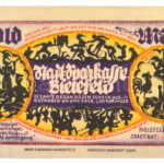 Németország / Weimari Köztársaság / Bielefeld 1923. 1GM selyem, bélyegzés nélkül T:AU / Germany / Weimar Republic / Bielefeld 1923. 1 Goldmark linen, without stamp C:AU
