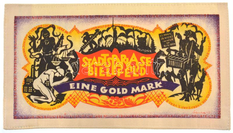 Németország / Weimari Köztársaság / Bielefeld 1923. 1GM selyem, bélyegzés nélkül T:AU / Germany / Weimar Republic / Bielefeld 1923. 1 Goldmark linen, without stamp C:AU - Image 2