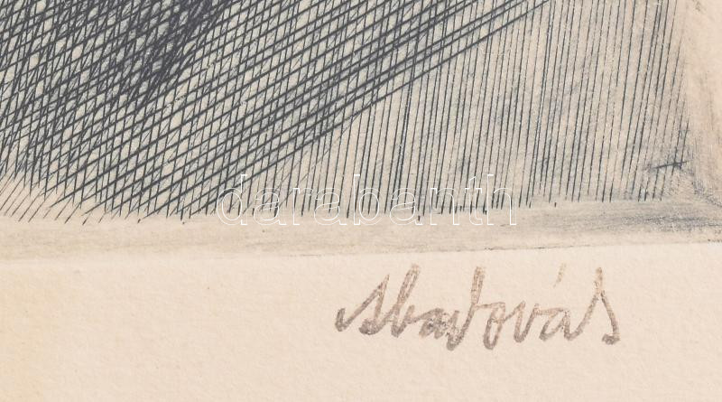 Aba-Novák Vilmos (1894-1941): Harsányi Kálmán író portréja. Rézkarc, papír, jelzett, keretben, 25x20 cm / etching on paper, signed, framed - Image 3