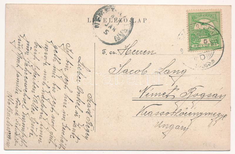1908 Szászrégen, Reghin; Fő tér, kereket kút / Hauptplatz / main square, well - Image 2