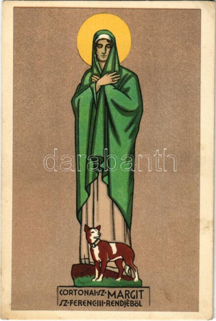 Cortonai Szent Margit Szent Ferenc III. rendjéből. Unghváry Sándor festménye a Budapest-Pasaréti Ferences templomban s: Unghváry