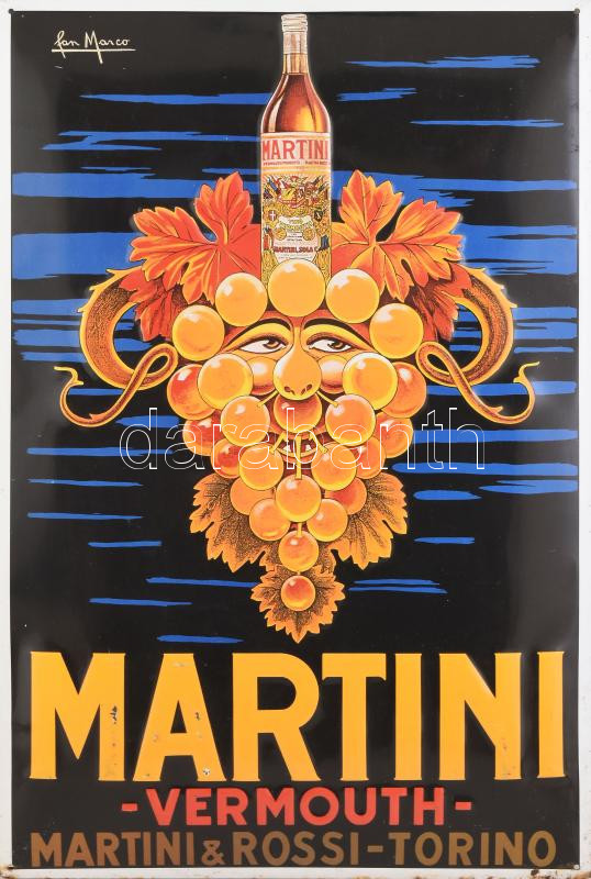 Martini dombor fém reklám tábla 40x60 cm kis korrózióval