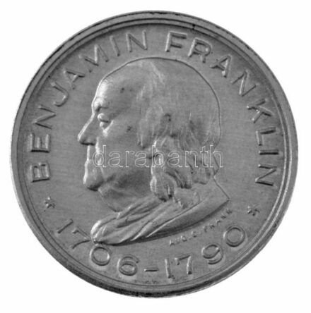 Amerikai Egyesült Államok DN 'Benjamin Franklin' Al szuvenír zseton T:AU kis ph USA ND 'Benjamin Franklin' Al souvenir jeton C:AU small edge error