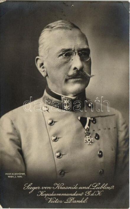 1914 Sieger von Krasnik und Lublin. Korpskommandant General der Kavallerie Victor Dankl / WWi Austro-Hungarian K.u.K. military. Viktor Dankl, Colonel General of the Austro-Hungarian Army. Phot. E. Schöfer, Wien 1914. (lyuk / pinhole)