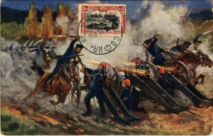 1914 La cavallerie bulgare prend la position de l'artillerie turc a Mustapha-Pacha / The Bulgarian cavalry takes the position of the Turkish artillery at Mustapha-Pasha (EK)