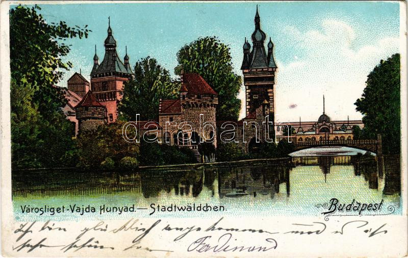 1905 Budapest XIV. Városliget, Vajdahunyad vára. litho (EK)