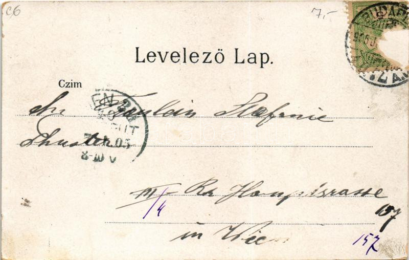 1905 Budapest XIV. Városliget, Vajdahunyad vára. litho (EK) - Image 2
