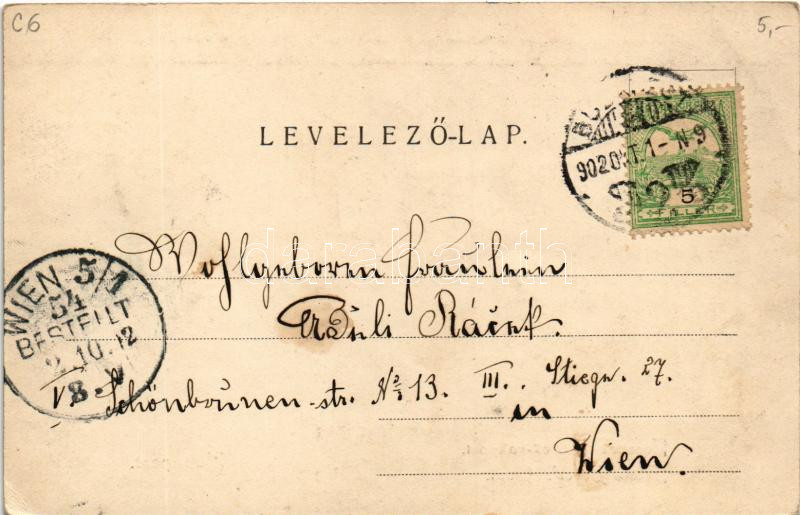 1902 Budapest V. Ferenc József rakpart. Divald Károly 9. sz. (fl) - Image 2