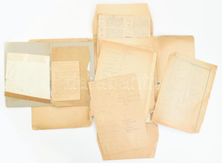1944-1945 Nagybaczoni Nagy Béla (1882-1962) altábornagy ismeretlen, kiadatlan, eredeti kéziratos sopronkőhidai naplója, 30 beírt oldal 15 levélen, hasábszámozással, hozzá a Pöcking-i tábor sokszorosított térképe, eredeti kézzel