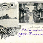 1902 Edirne, Adrianople; Art Nouveau, floral (cut)
