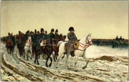 Napoleon and his officers, '1814' The French Campaign, Stengel & Co. 29223, litho, s: Jean-Louis-Ernest Meissonier