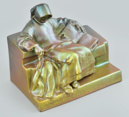 Zsolnay: Anonymus. Eozin mázas porcelánfajansz. Jelzett. Hibátlan, 1920-30 körül. 23x15x21 cm