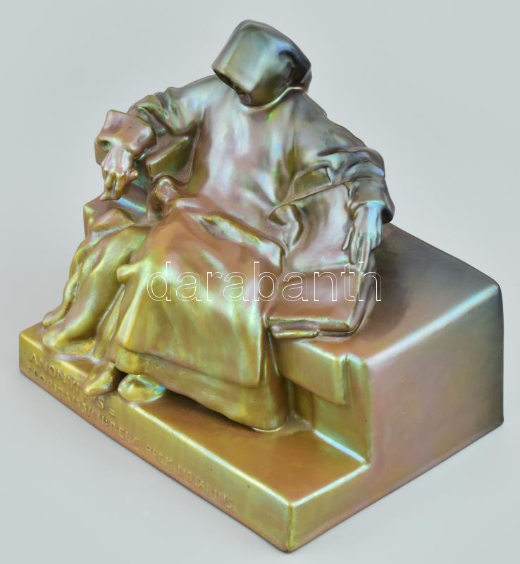 Zsolnay: Anonymus. Eozin mázas porcelánfajansz. Jelzett. Hibátlan, 1920-30 körül. 23x15x21 cm - Image 3