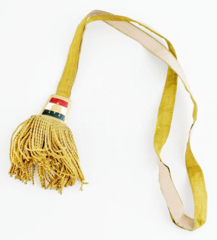 cca 1940 Főtiszti kardbojt extra kivitel, zománcozott trikolor, hibátlan állapotú zománc. / High officer portepee. Enameled