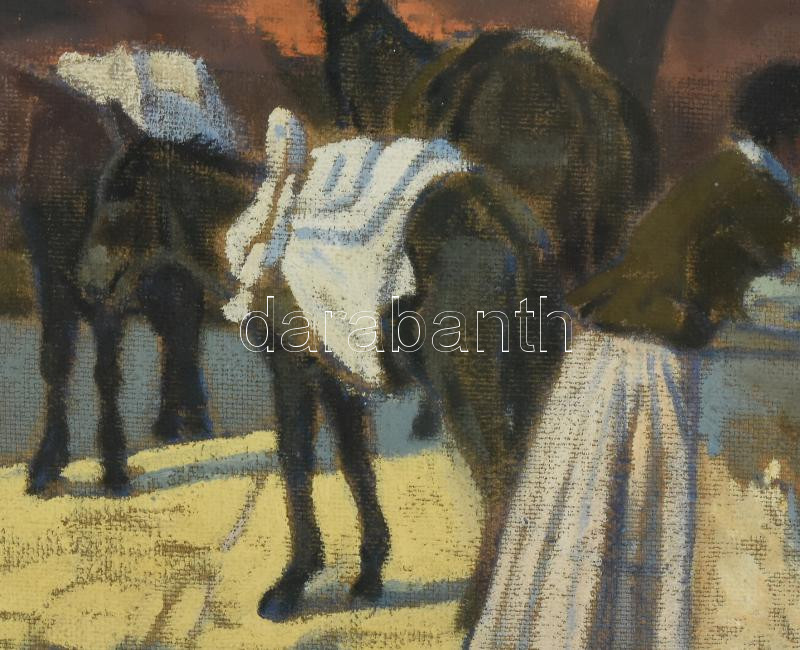 Kövér Gyula (1883-1972): Capri. Olaj, vászon, jelezve jobbra lent. Dekoratív, sérült, üvegezett fakeretben. 75x60 cm / Kövér Gyula (1883-1972): Capri. Oil on canvas, signed lower right, framed. 75x60 cm - Image 2