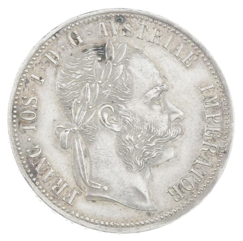 Ausztria 1861A 1Fl Ag 'Ferenc József' T:AU,XF / Austria 1861A 1 Florin Ag 'Franz Joseph' C:AU,XF Krause KM#2219 - Image 2