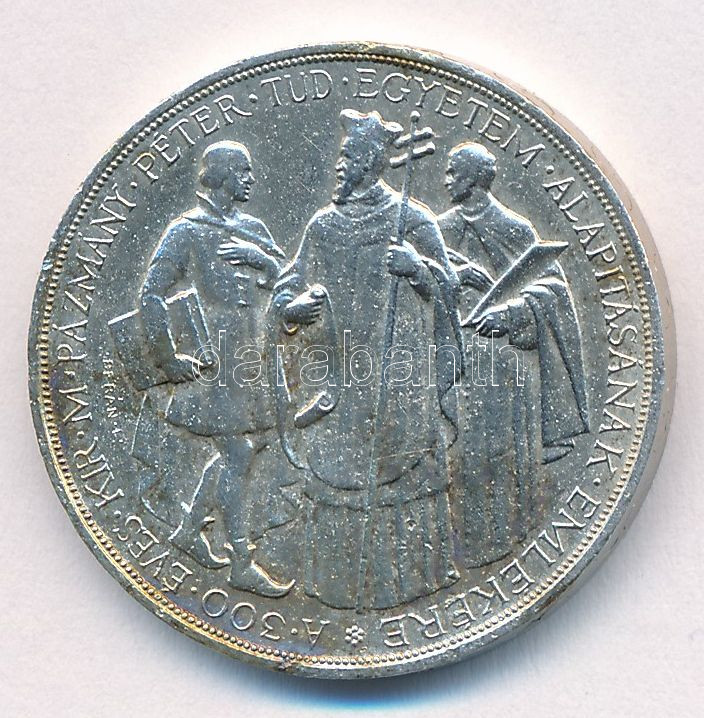 1935. 2P Ag 'Pázmány' T:XF patina, ph. Adamo P7.1