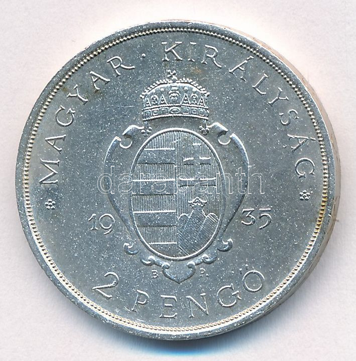 1935. 2P Ag 'Pázmány' T:XF patina, ph. Adamo P7.1 - Image 2