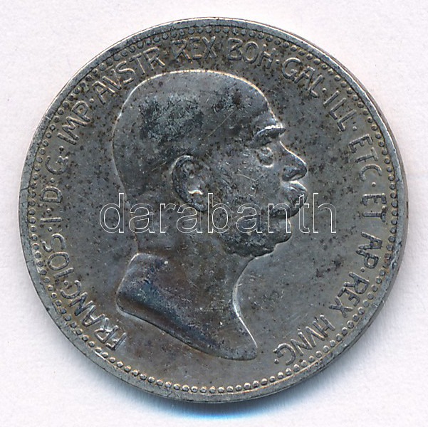 Ausztria 1908. 1K Ag 'Ferenc József - Jubileum' T:XF,VF patina Austria 1908. 1 Corona Ag 'Franz Joseph - Jubilee' C:XF,VF patina Krause KM#2808