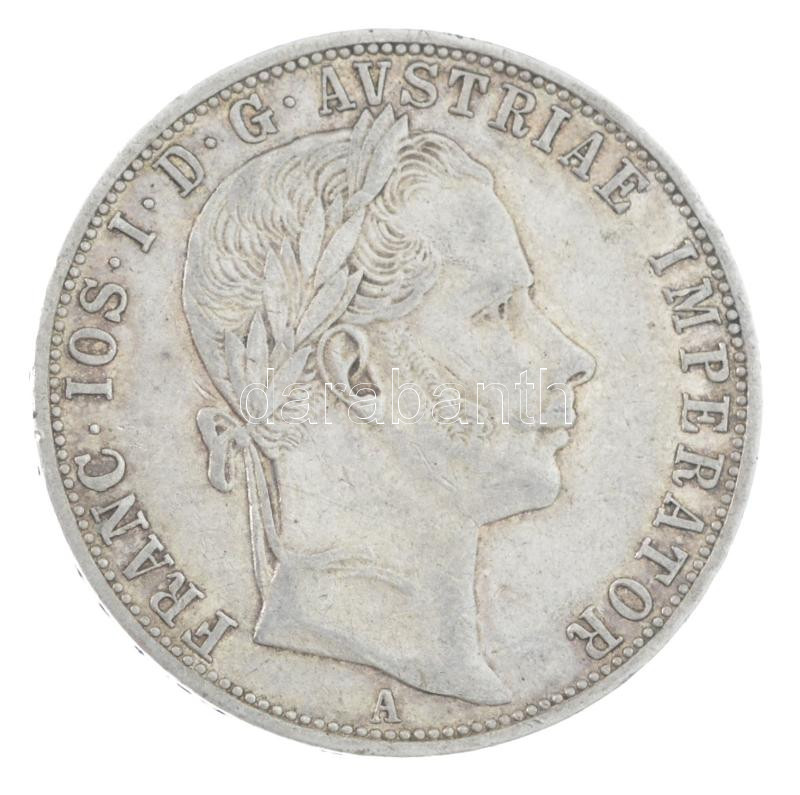 Ausztria 1860A 1Fl Ag 'Ferenc József' T:XF / Austria 1860A 1 Florin Ag 'Franz Joseph' C:XF Krause KM#2219 - Image 2