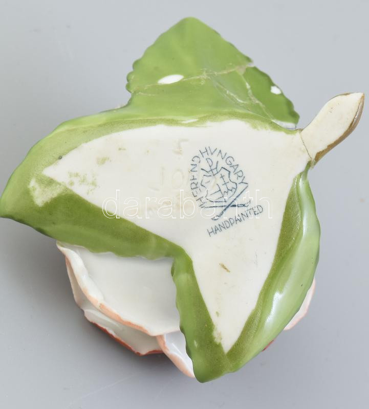 Herendi rózsa festett, jelzett, lepattanásokkal 8 cm - Image 2