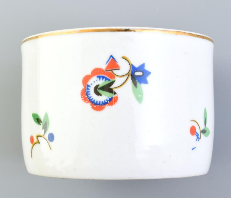 Zsolnay 3 db art deco bögre Kézzel festett, jelzett, kis kopással 8 cm - Image 2