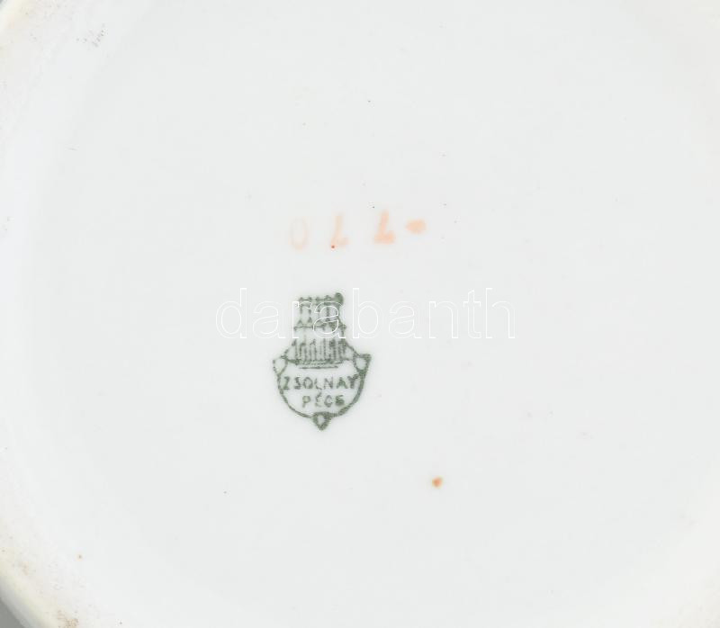 Zsolnay 3 db art deco bögre Kézzel festett, jelzett, kis kopással 8 cm - Image 3