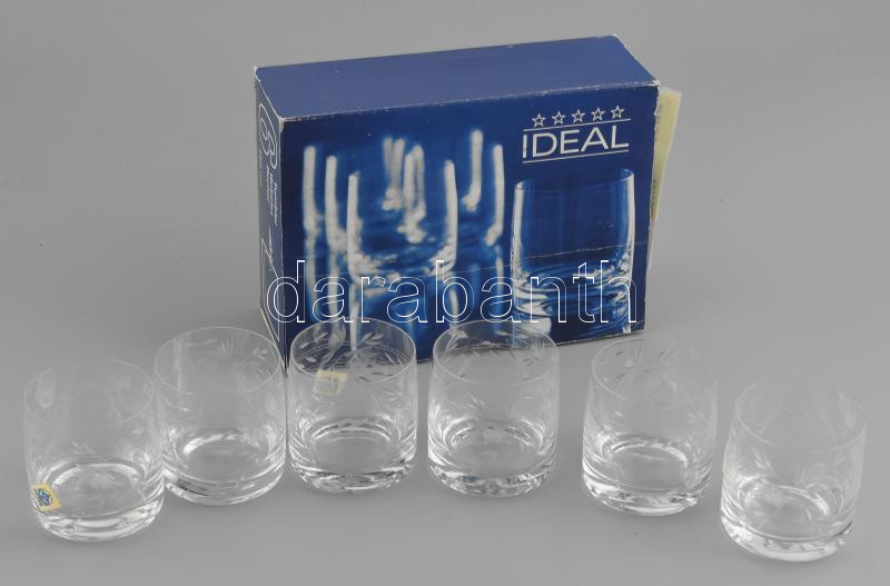 Ideal tumbler pohár készlet Bohemia kristály Eredeti dobozában jelzett