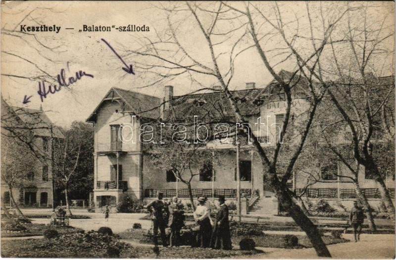1921 Keszthely, Balaton és Hullám szálloda. Mérei Ignác kiadása (EK)