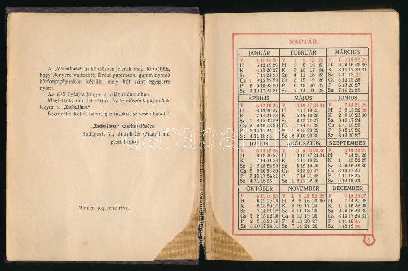 1914 Kogutowitz - Hermann: Zsebatlasz, belül sérült kötéssel. Egászvászon kötésben - Image 2