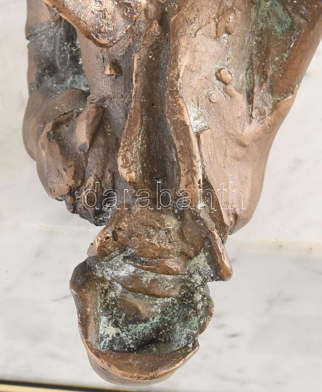 Kligl Sándor (1945-): Doni katasztrófa. Bronz, márvány talapzaton. Jelzett, m: 73 cm - Image 3