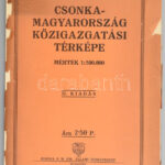 1935 Csonka-Magyarország közigazgatási térképe, 1:500.000, Bp., M. Kir. Térképészet, hajt va sérült borítóval 78x107 cm