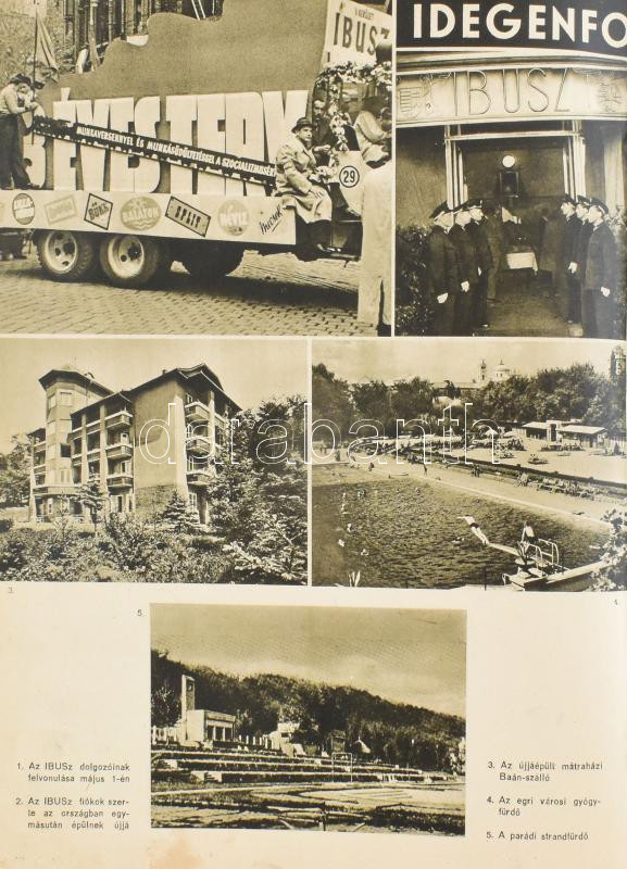 1947 Újjáépítési lexikon melléklet a Demokratikus Magyarország újjáépítése c. műhöz. 359-344 p + 6 t Sérült papírborítóval - Image 2
