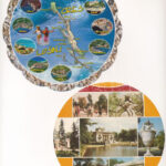 15 db MODERN kör alakú külföldi város képeslap / 15 modern European circular town-view postcards