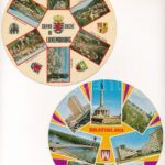 15 db MODERN kör alakú külföldi város képeslap / 15 modern European circular town-view postcards - Image 2