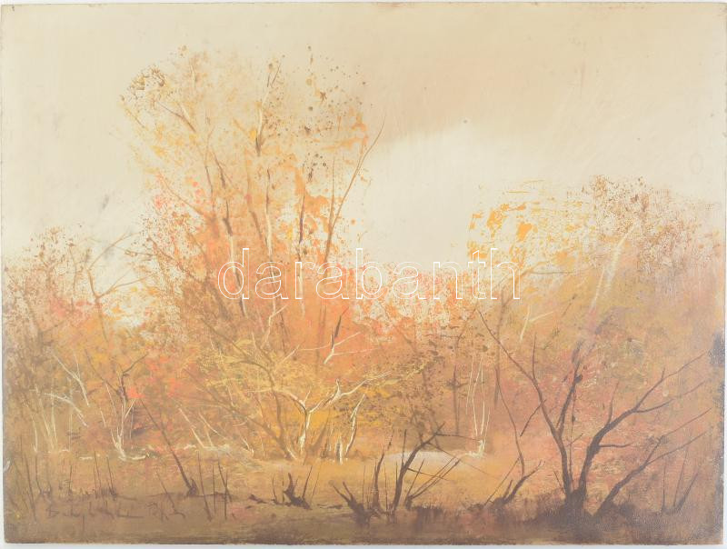 Balogh István Péter (1950-): Tavasz. Olaj, farost, jelzett, hátoldalán autográf felirattal, 30×40 cm