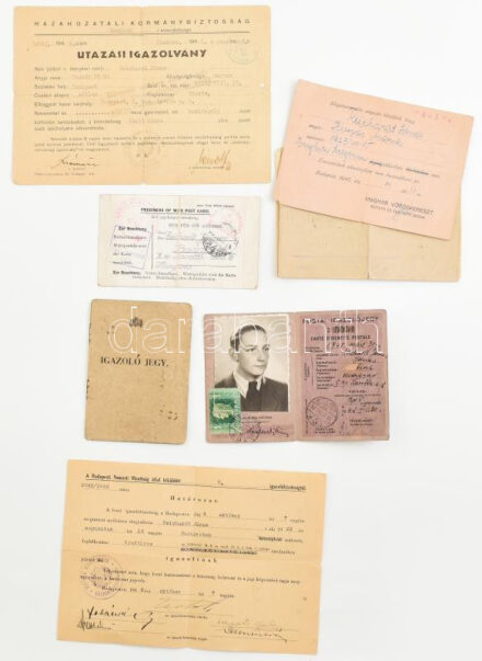 1942-1945 Vegyes hadifogoly iratok, levelezés (utazási igazolvány, postai igazolójegy, leszerelési jegy, hadifogoly értesítés, stb.)