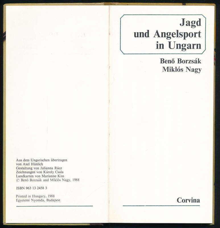 Jagd und Angelsport in Ungarn. Bp., 1988. Corvina. - Image 2