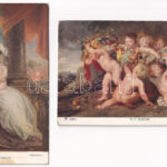 12 db RÉGI művész képeslap / 12 pre-1945 art postcards