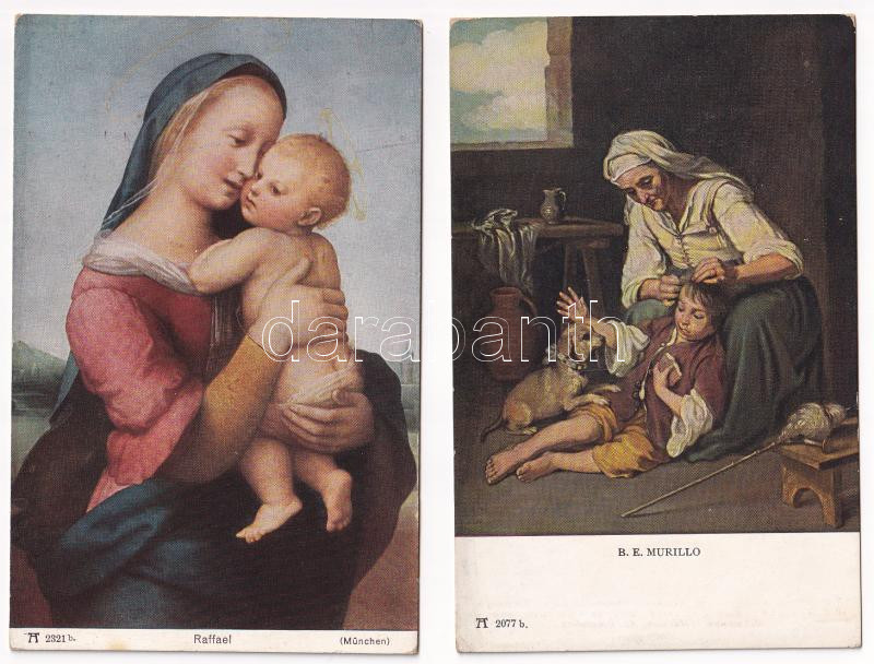 12 db RÉGI művész képeslap / 12 pre-1945 art postcards - Image 2