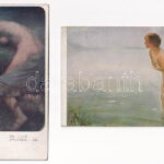 6 db régi erotikus művész képeslap vegyes minőségben / 6 pre-1945 erotic art postcards in mixed quality - Image 2