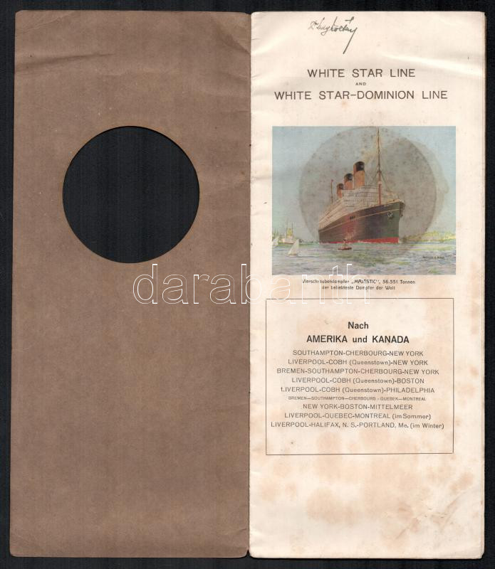 cca 1920 White Star Line hajó prospektus képekkel - Image 2