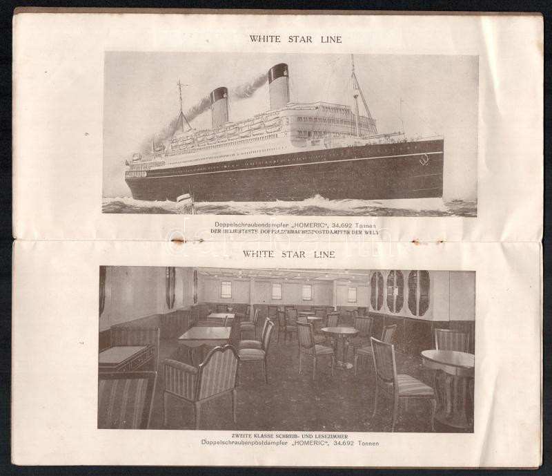 cca 1920 White Star Line hajó prospektus képekkel - Image 3