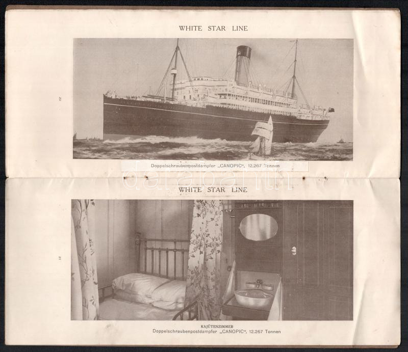 cca 1920 White Star Line hajó prospektus képekkel - Image 4