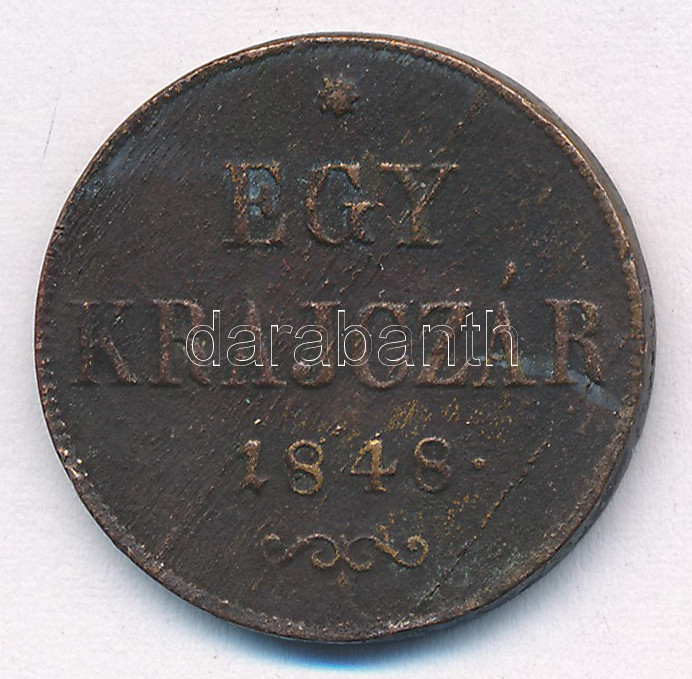 1848. 1kr Cu T:F Adamo B1 - Image 2