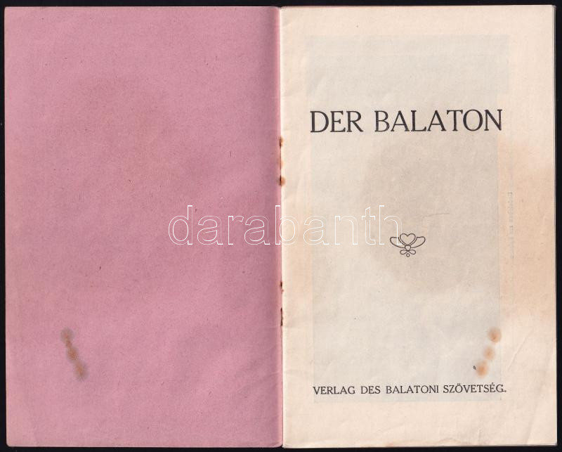 Der Balaton. Keszthely, Verlag des Balatoni Szövetség. Kiadói papírkötés, kissé kopottas állapotban. - Image 2