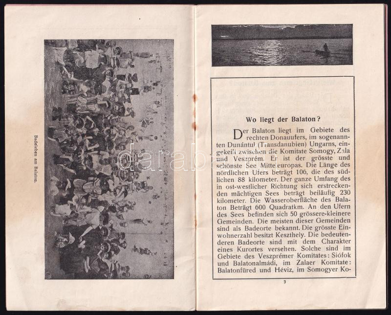 Der Balaton. Keszthely, Verlag des Balatoni Szövetség. Kiadói papírkötés, kissé kopottas állapotban. - Image 3