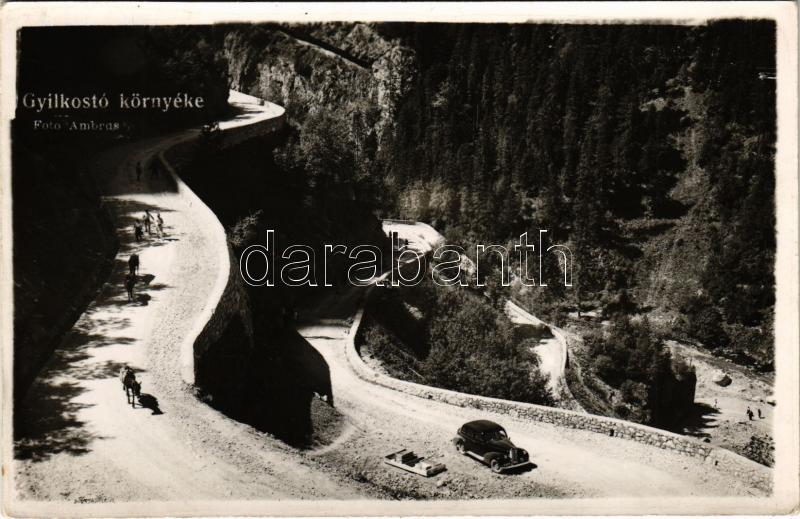 1940 Gyilkos-tó, Lacul Rosu; autó / automobile. Foto Ambrus