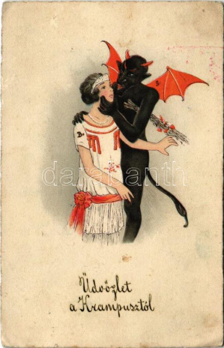 1926 Üdvözlet a Krampusztól / Krampus greeting. SB Special 7102. litho (EK)