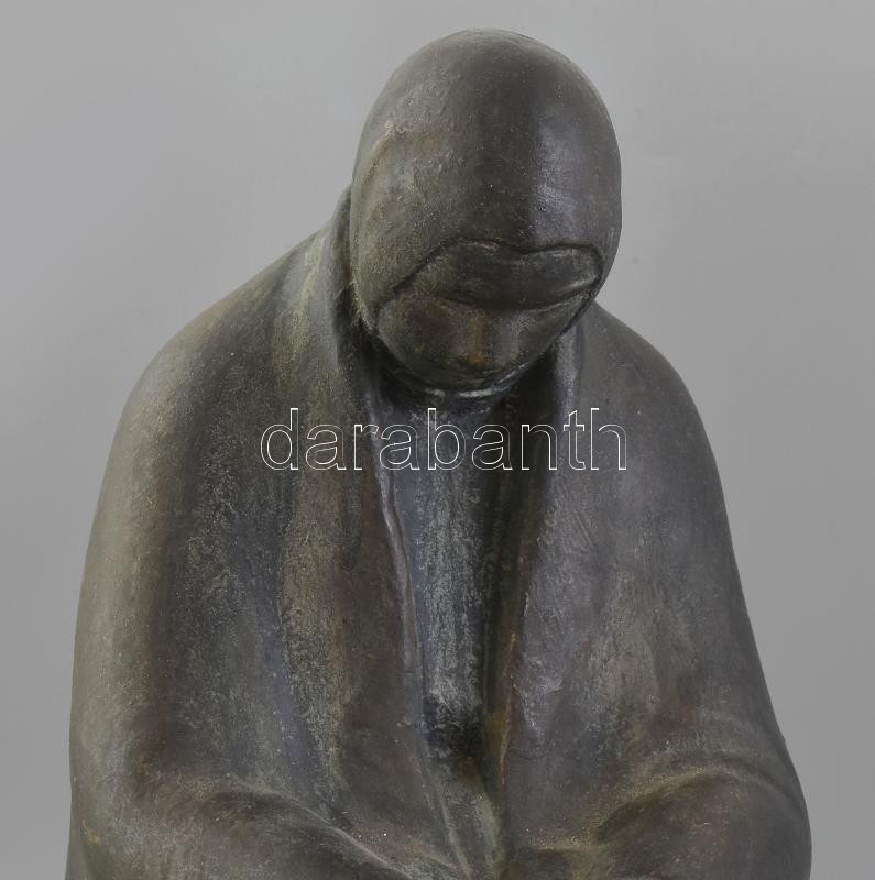 Vígh Ferenc (1881-1948): Áhítat. Kerámia, alján lepattanások, jelzett, m: 40 cm - Image 3
